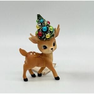 Bethany Lowe Retro Merry & Bright Standing Reindeer Bottle Brush Tree Deer NEW